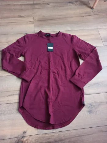Pull mi-epais homme manches longues bordeaux xl