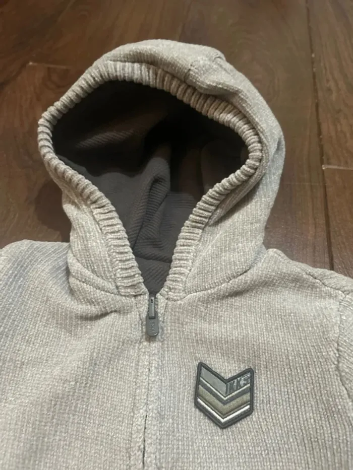 Magnifique Cardigan gilet à capuche chaud réversible garcon IKKS taille 3 ans - photo numéro 5