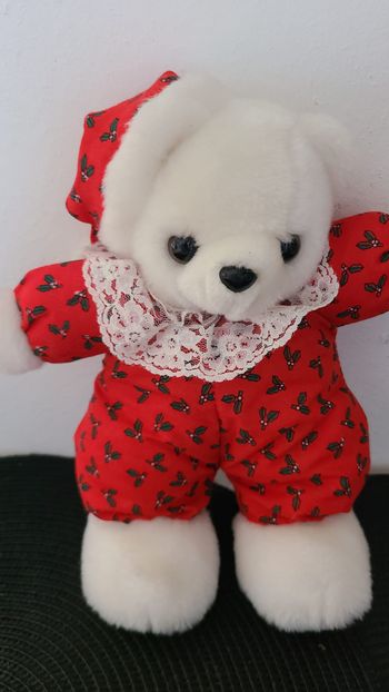 Ours des Fêtes vintage, peluche peluche ours blanc