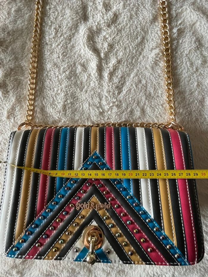 Superbe sac rayures multicolore - photo numéro 4