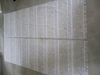 paire de rideaux voile blanc et imprimé couleur 60 x 200 neuf