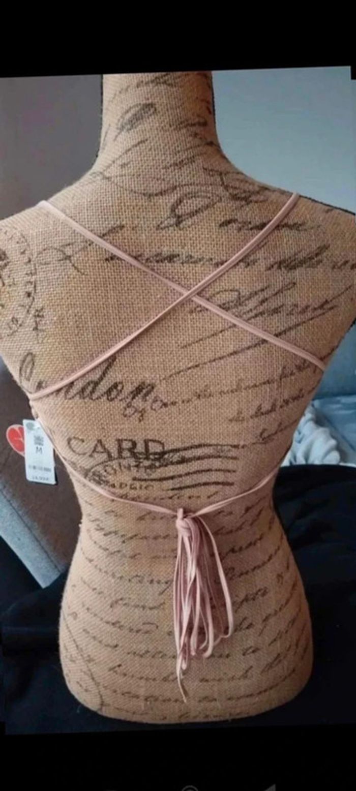 Brassière croisée rose argenté taille M - Style chic et tendance femme fille ados - photo numéro 2