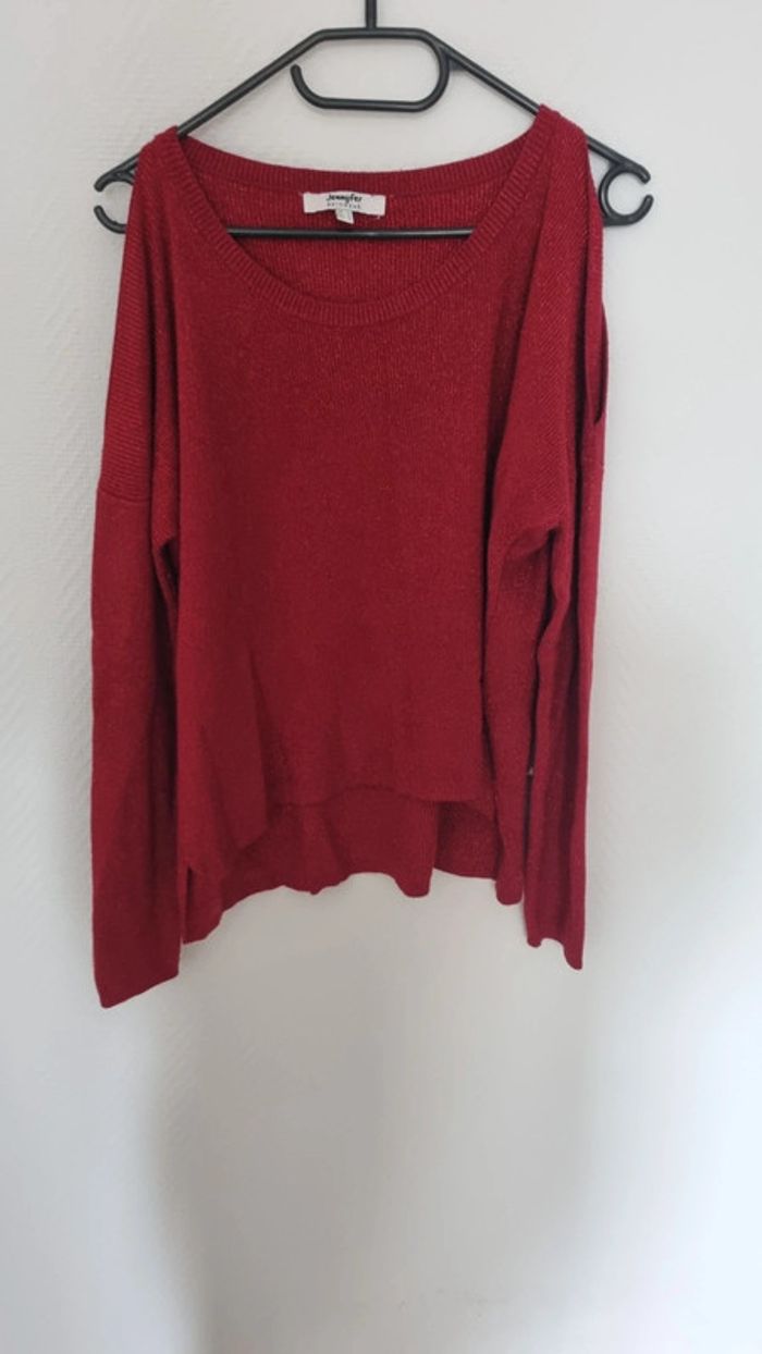 Pull paillette epaule dénudée