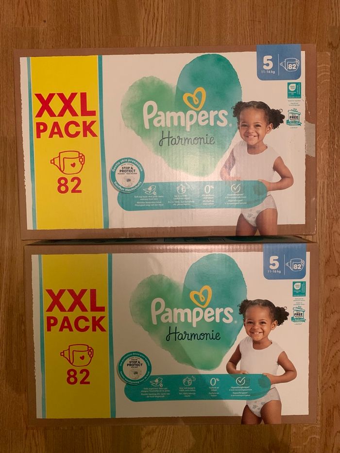 164 couches taille 5 xxl pack Pampers harmonie