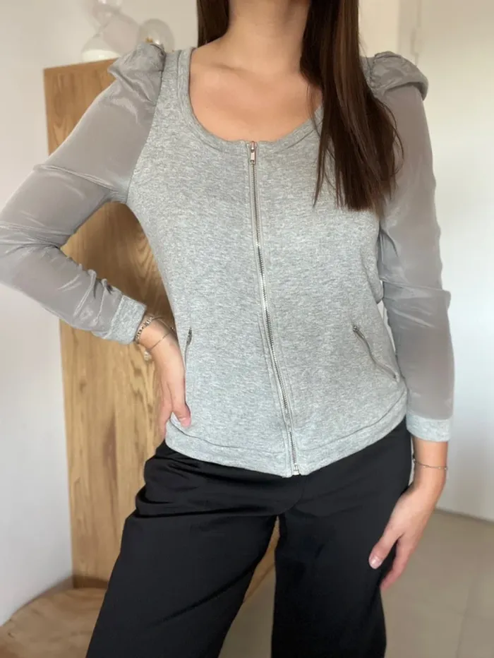 Veste/gilet gris en soie Two Days - photo numéro 2