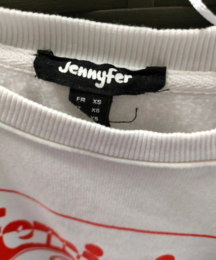 Sweat Jennyfer XS femme blanc avec motif imprimé - photo numéro 2