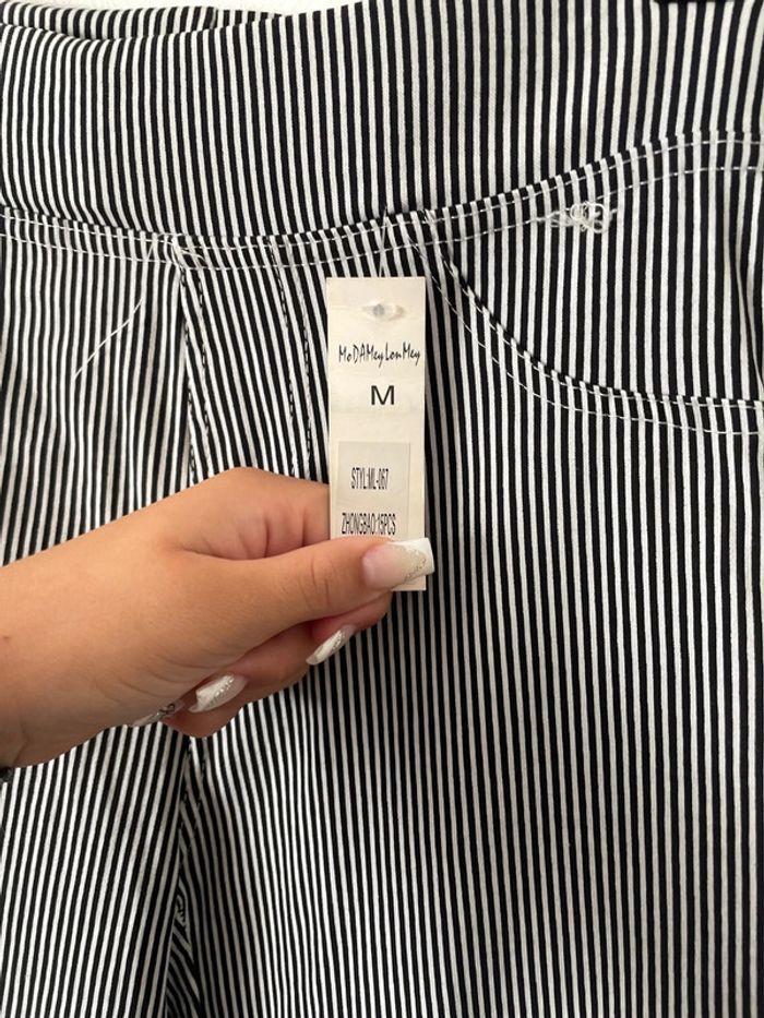 Pantalon noir à rayures 723 - photo numéro 4