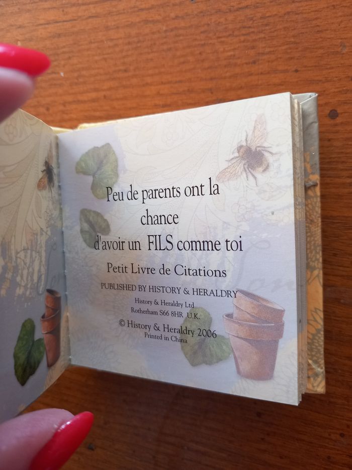 Mini livre peu de parents ont la chance d'avoir un fils comme  toi - photo numéro 2