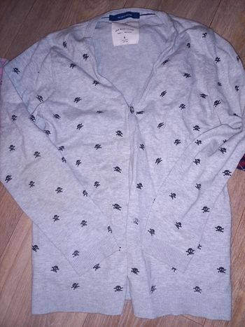 Gilet gris zara tête de mort vintage 8 ans