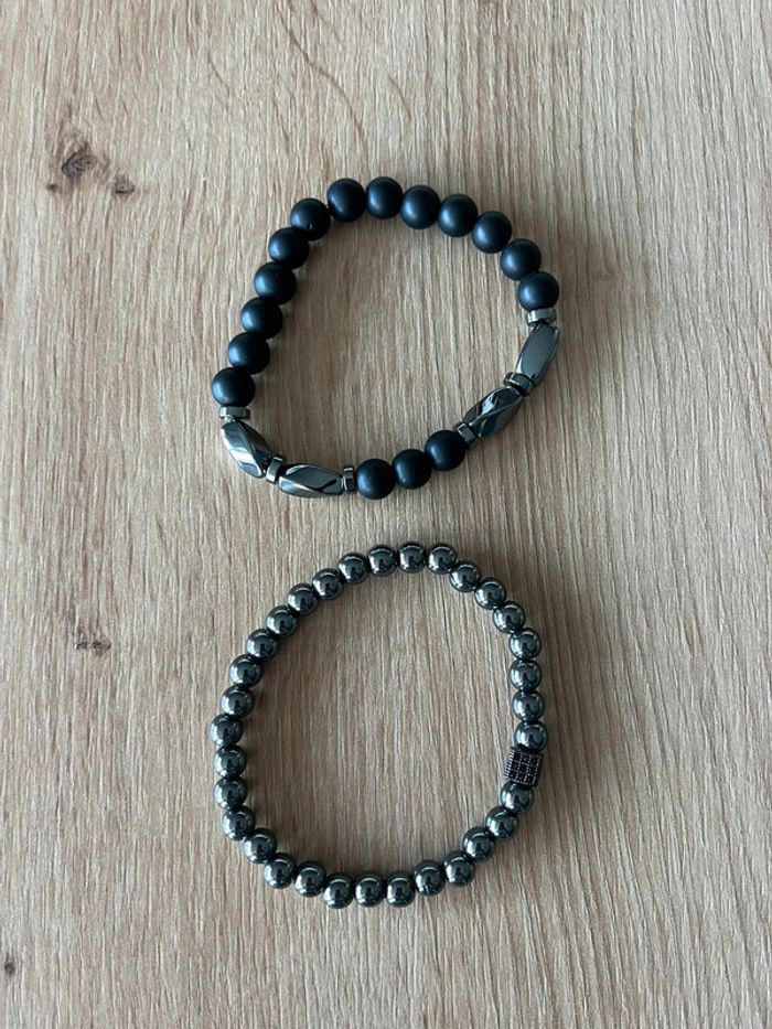 Lot de 2 Bracelets Vintage en pierres neuf unisex - photo numéro 3