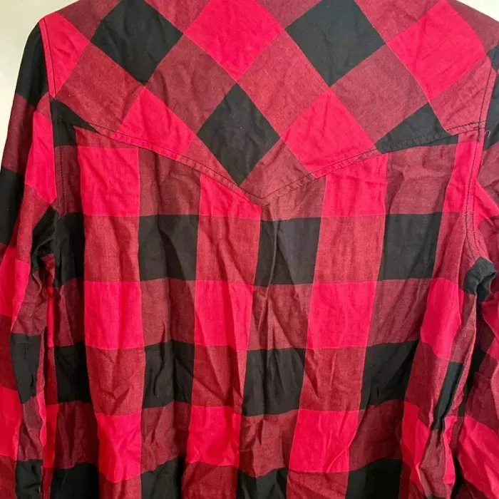 Chemise bûcheron à carreaux rouges et noirs Stradivarius L manches longues, 100% coton V V034 - photo numéro 10