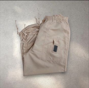 Pantacourt cargo jambes larges beige 38