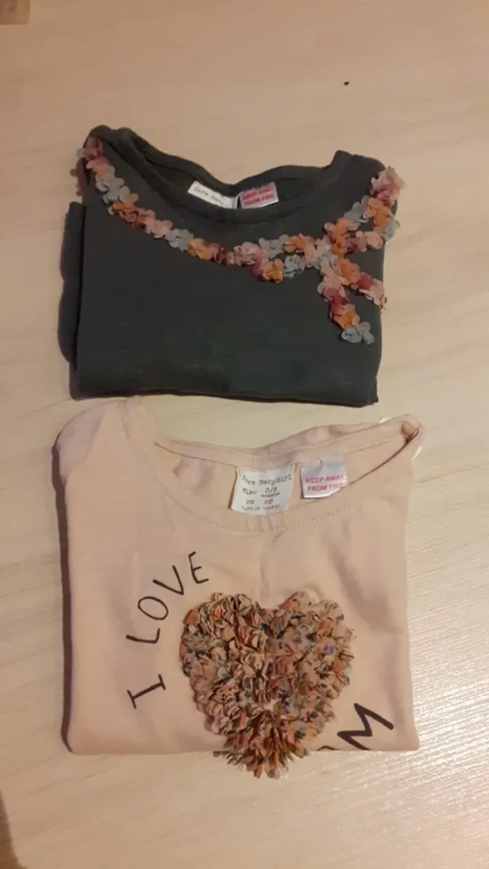 Lot de tshirt manche longue Zara - photo numéro 3