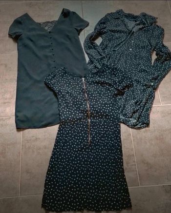 Lot de 3 robes noir et à pois taille 34 36 TB état