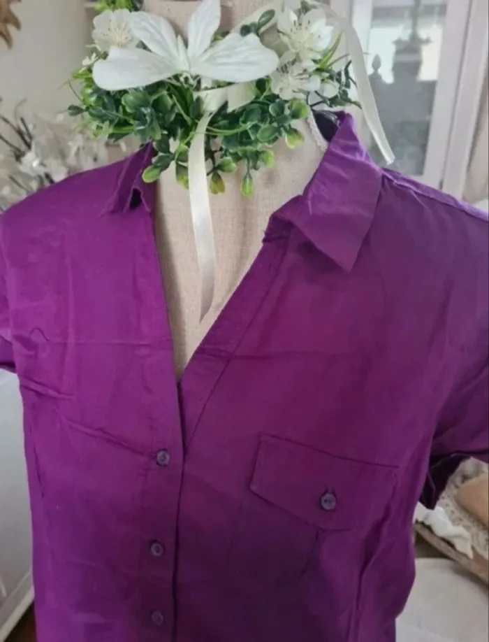 Chemise violette Camaïeu Taille 46 (42/44) Neuve
