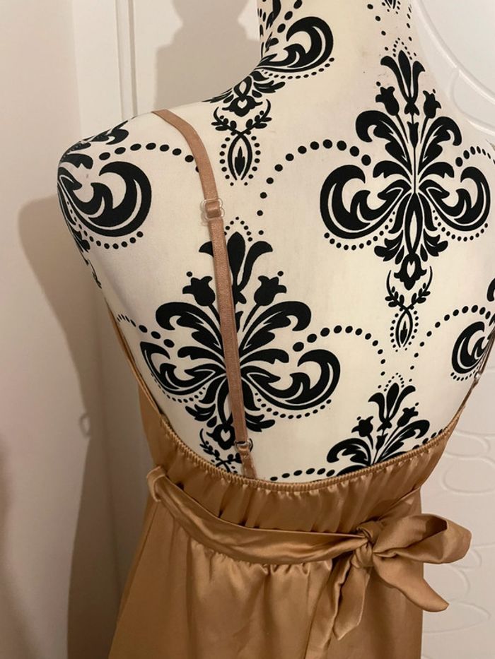 Magnifique robe de cérémonie satinée, couleur champagne - Taille 38 - photo numéro 9