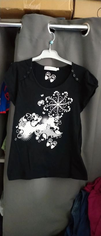 Tee shirt imprimé papillons noir taille 1 cache cache