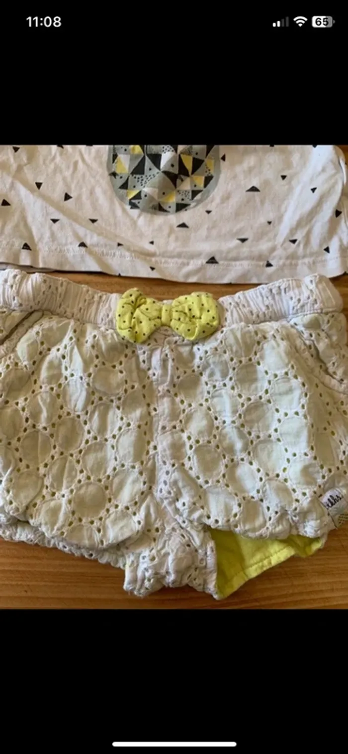 Ensemble ikks short débardeur ananas taille 12 mois - photo numéro 2