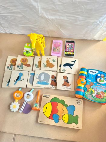 Jeu éveil bébé bois et musical