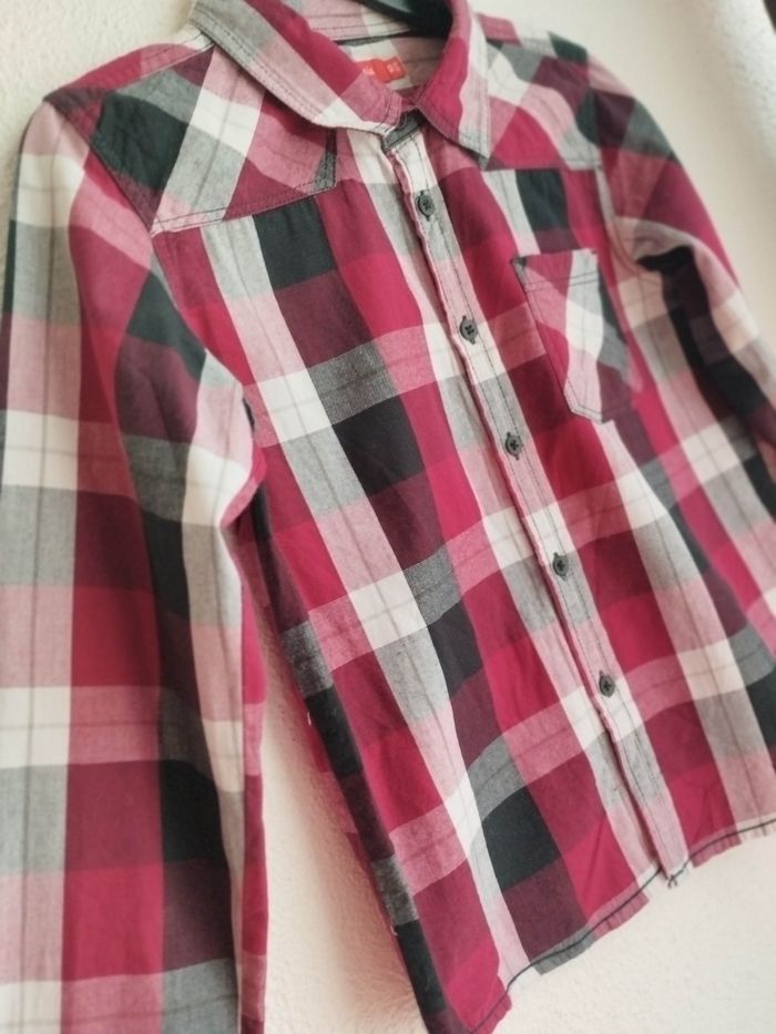 Chemise à carreaux manches longues - photo numéro 2