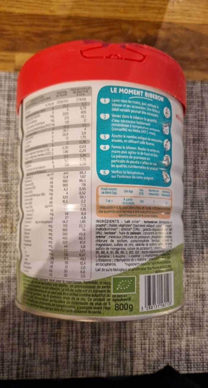 Boite lait optigest 2eme age - photo numéro 4