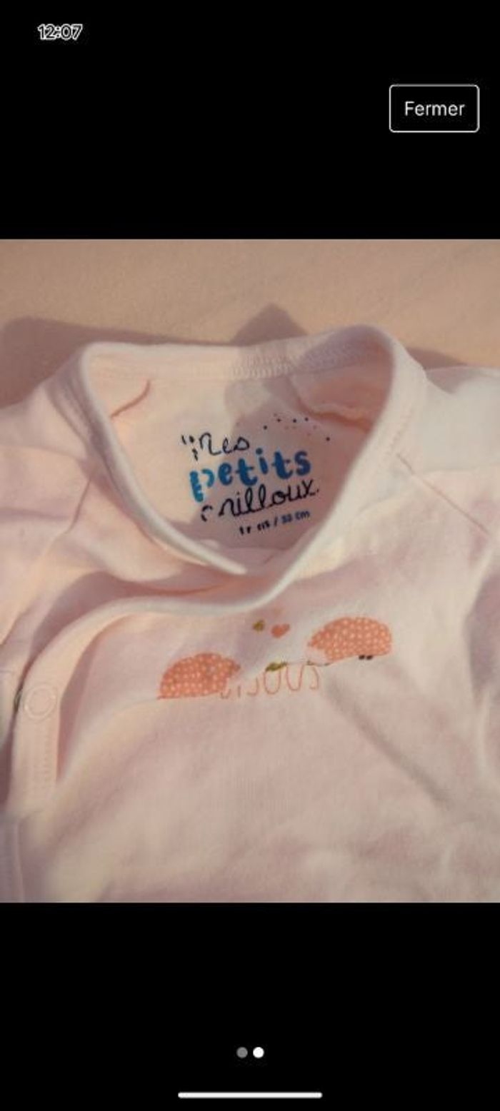 Bodys filles 1mois manches longues