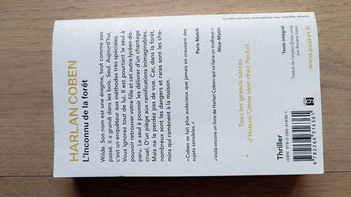 Livre Harlan Coben l'inconnu de la forêt - photo numéro 2