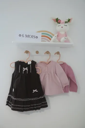 Ensemble haut Bout'chou, robe sans marque et gilet Sergent Major 6 mois
