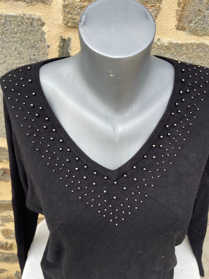 Pull col V en maille - Cache Cache - photo numéro 3