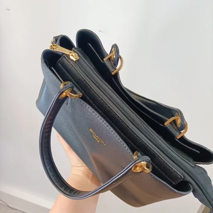 Sac noir Gallantry Paris porté main/fépaule zippé à anses rigides S039 - photo numéro 18
