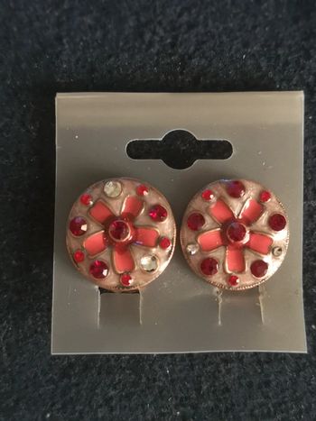 Clips vintage à strass rouges