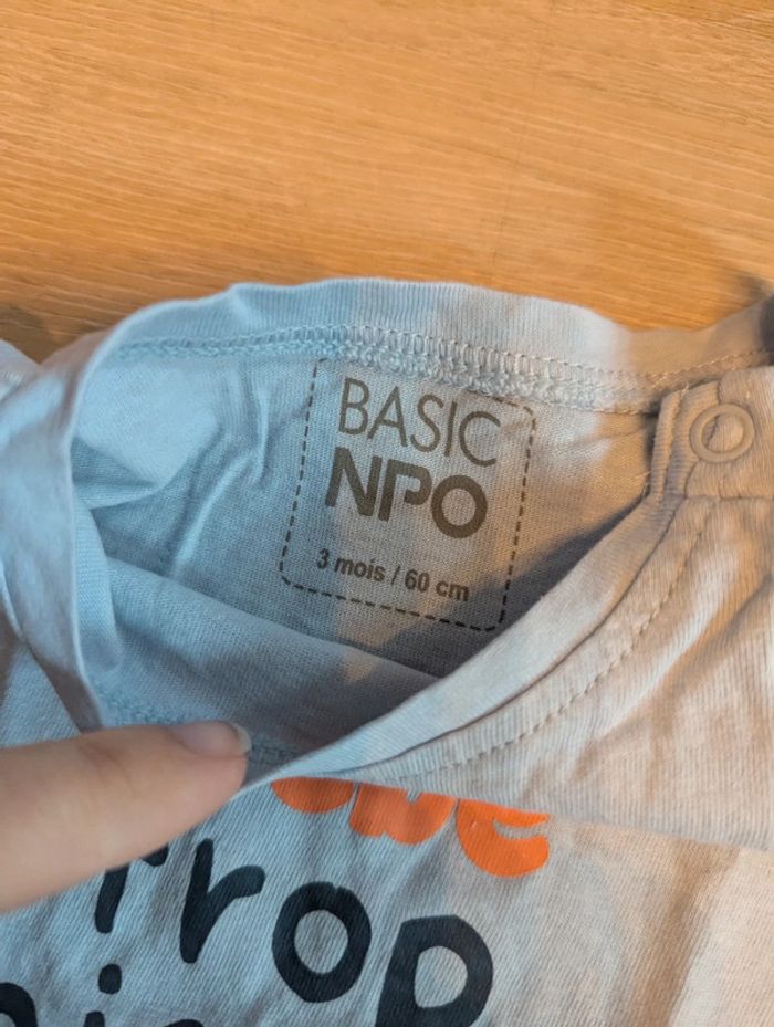 T-shirt bébé trop mignon NPO 3 mois - photo numéro 2