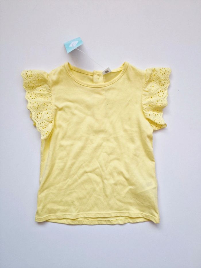 Tex Baby - Tee-shirt manches volants - Jaune - Neuf avec étiquette ! (3ans)