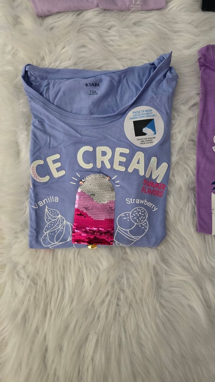 Neufs(non portés)🏷🩷🤩😍 lot Tee-shirts mc 12 ans fille🩷😍🤩 - photo numéro 4