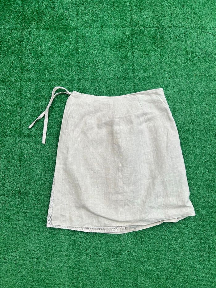 Jupe wrap lin blanche Jus d’Orange taille 36 - photo numéro 5