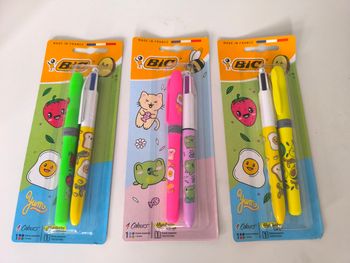 3 Lot de 1 stylo 4 couleurs +1  surligneur