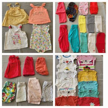 Lot 48 vêtements 12 mois été fille