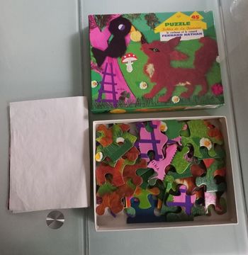Magnifique puzzle Le corbeau et le renard vintage
