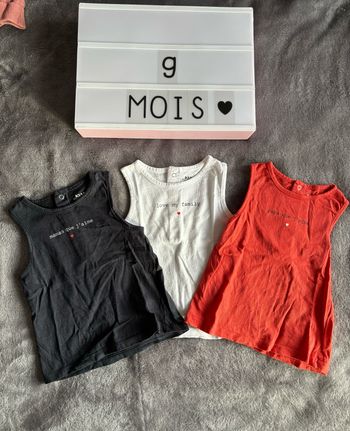 Lot débardeurs 9 mois Kiabi