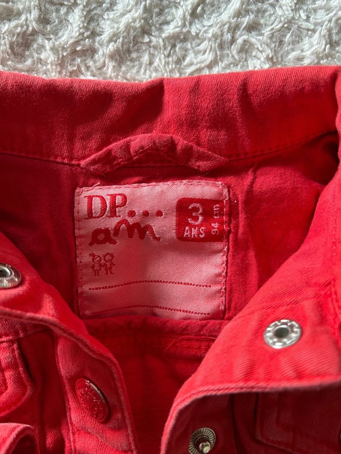 Veste en jean rouge dpam 3 ans - photo numéro 2