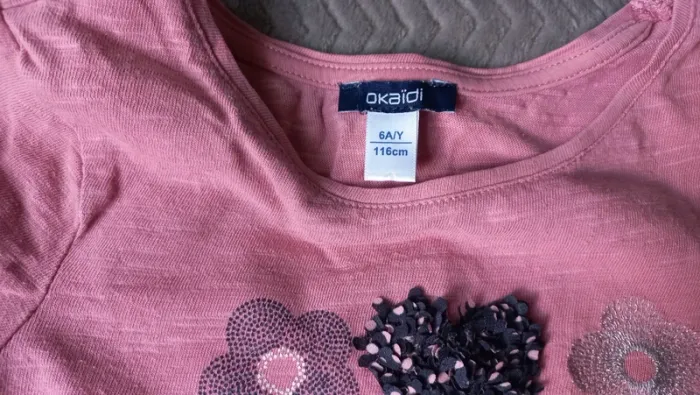 T-shirt vieux rose okaidi t6 - photo numéro 3