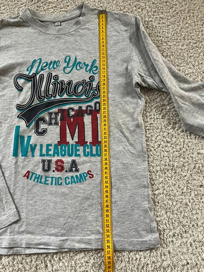Teeshirt manches longues gris « New York Illinois » taille 14 ans - photo numéro 4