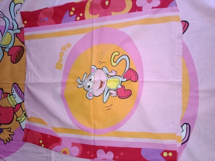 Housse de couette 1 personne + taie d'oreiller
Dora
Housse avec 2 face identique
Taie 1 face dora - photo numéro 3