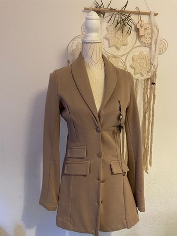 Blazer long MET beige femme taille M