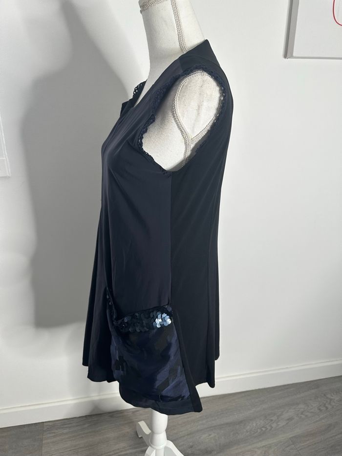 Robe bleue marine et sequins la mode est à vous T40 L - photo numéro 9