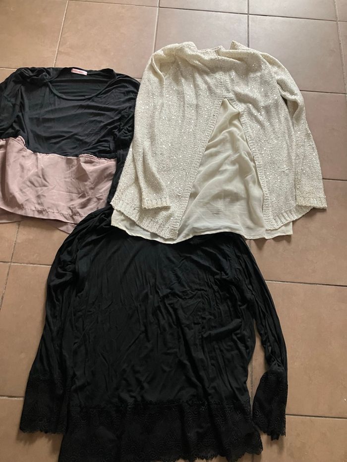 Lot 3 t-shirt manches longues taille 42 - photo numéro 2