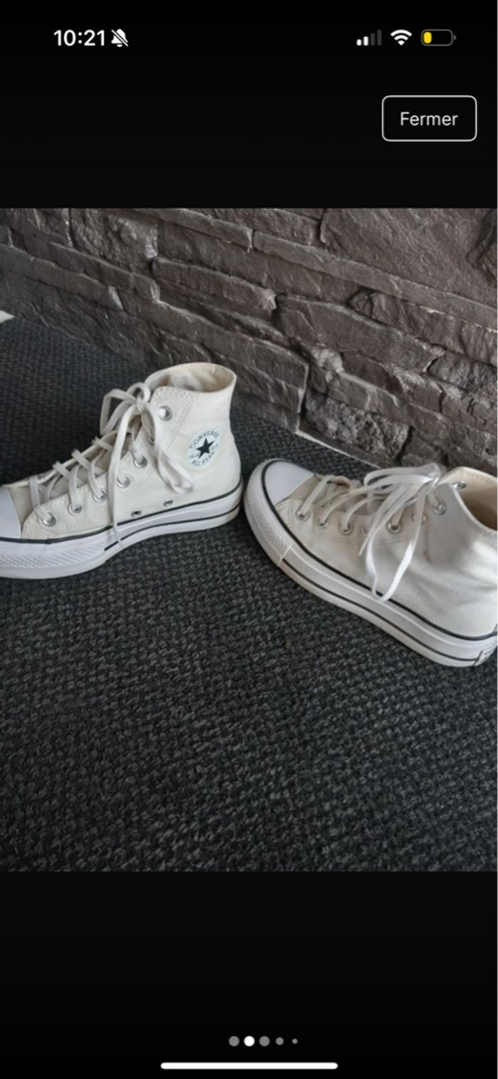converses blanches plateforme femme - photo numéro 8