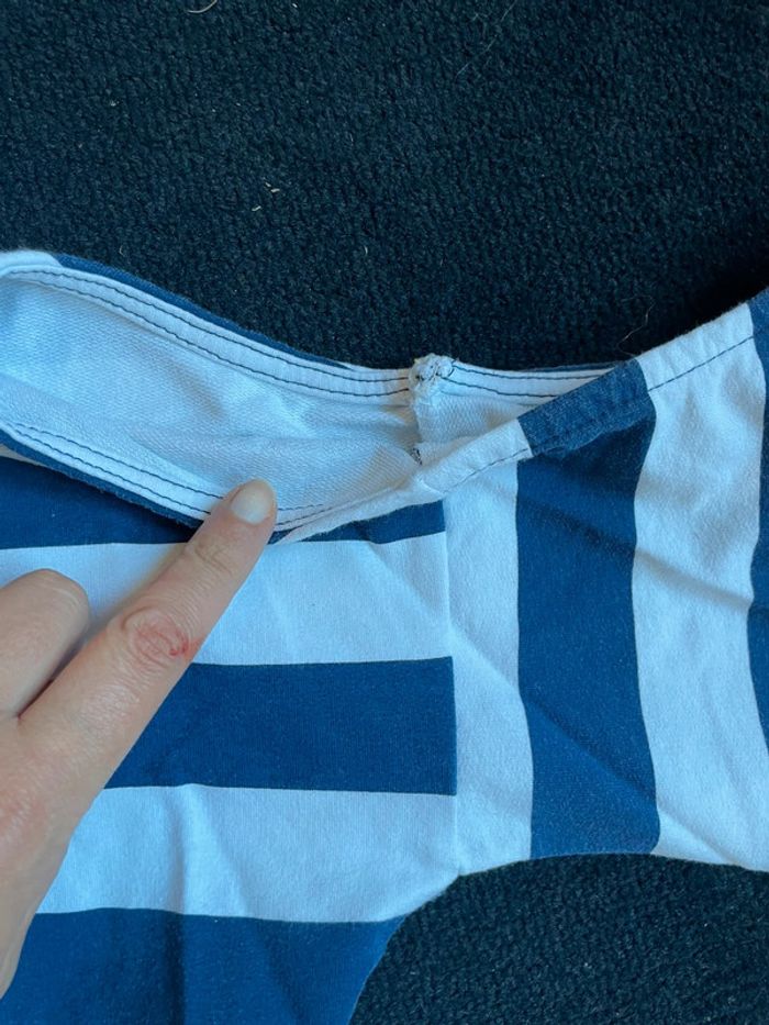 T shirt manche ajourées marinière 44 - photo numéro 2