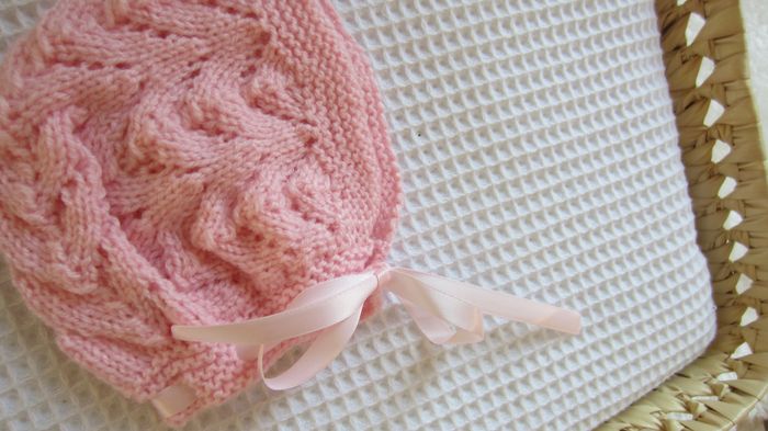 Bonnet/béguin rose 0/1 mois - photo numéro 2