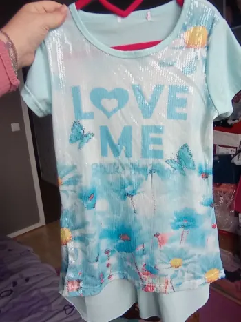 Robe manche courte bleu
